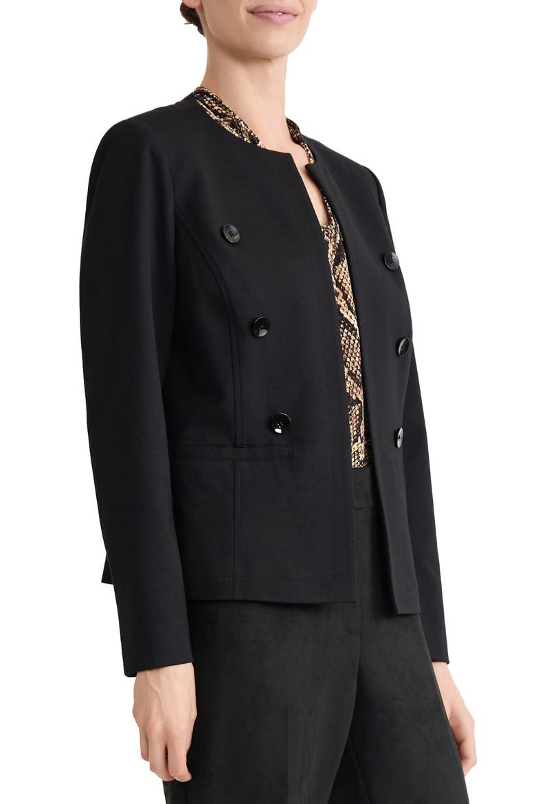 Faux Double Breasted Jacket, Alternate, color, BLACK