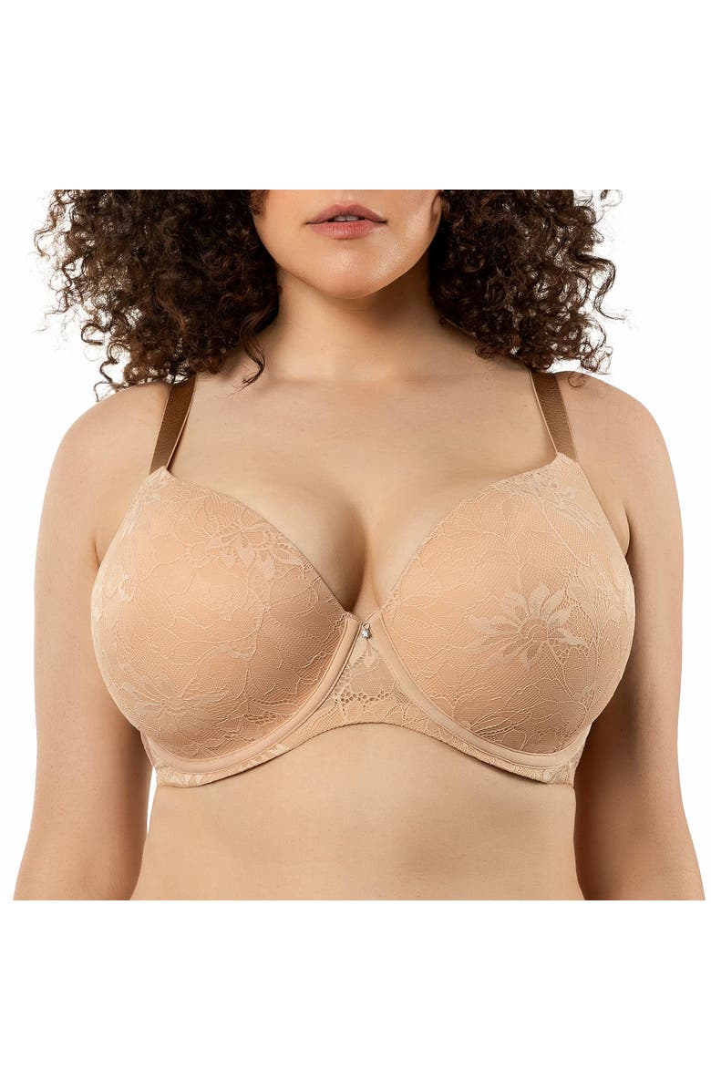 Parfait Luxlacy Lace T-Shirt Bra, Alternate, color, True Nude