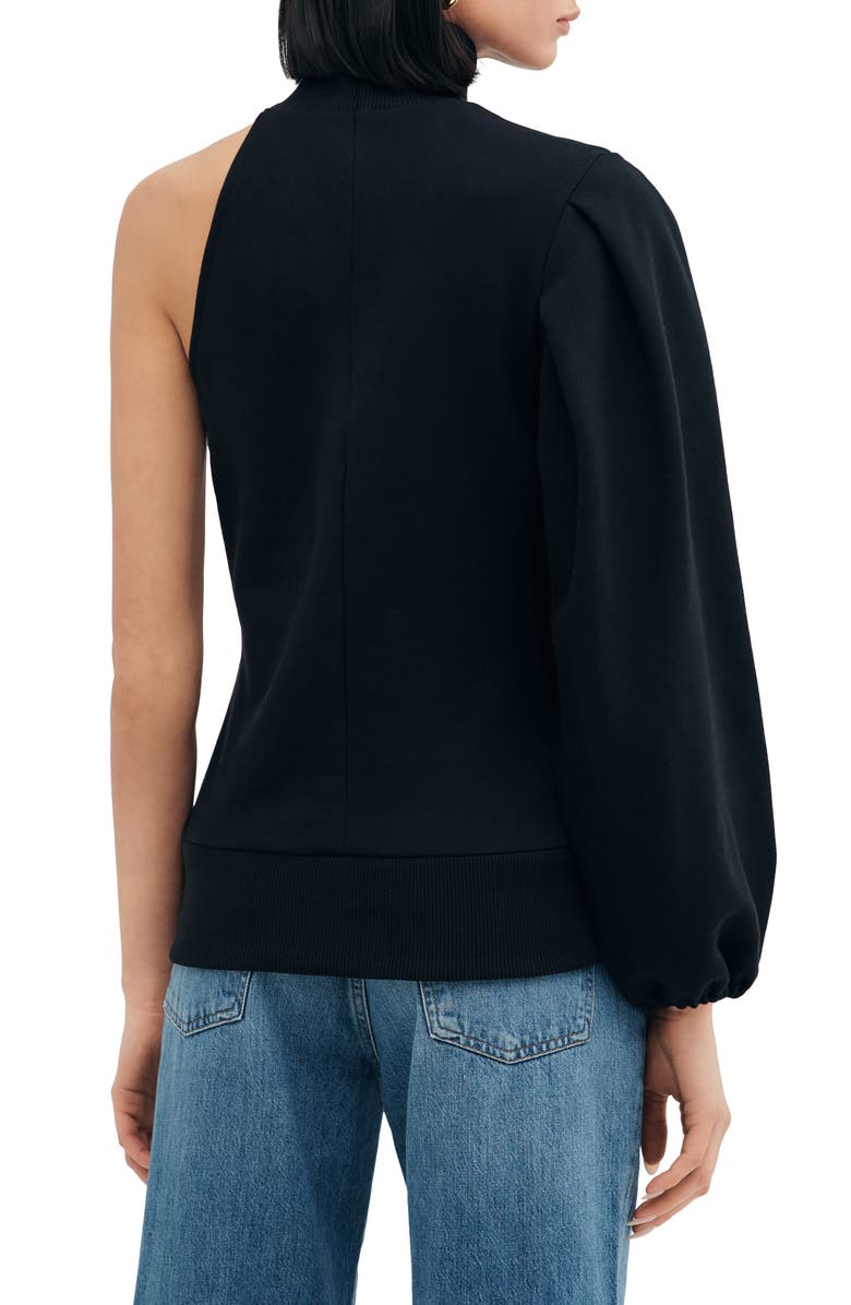 Marcella Rhett One Shoulder Sweatshirt, Alternate, color, Black