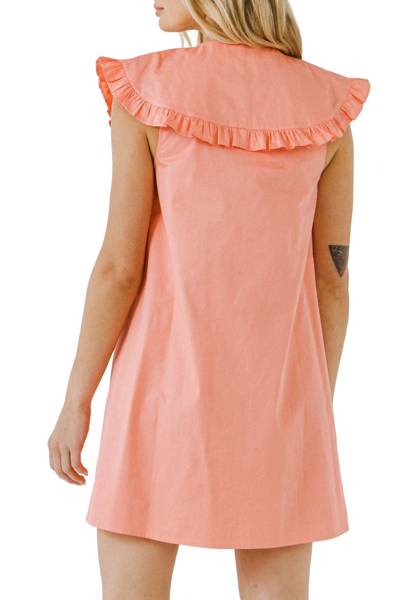 Wide Collar Minidress, Alternate, color, CORAL