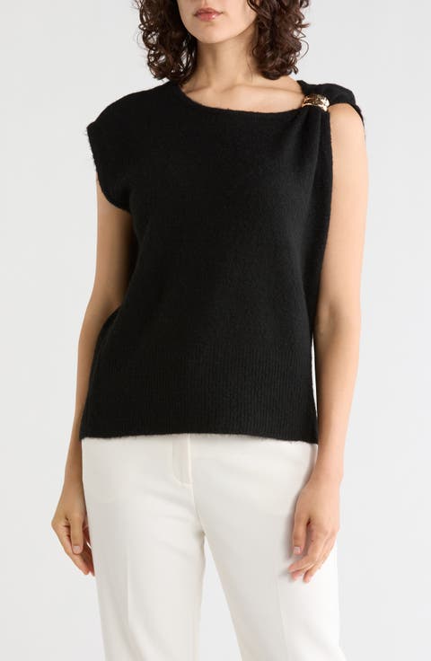 Asymmetric Sleeveless Sweater