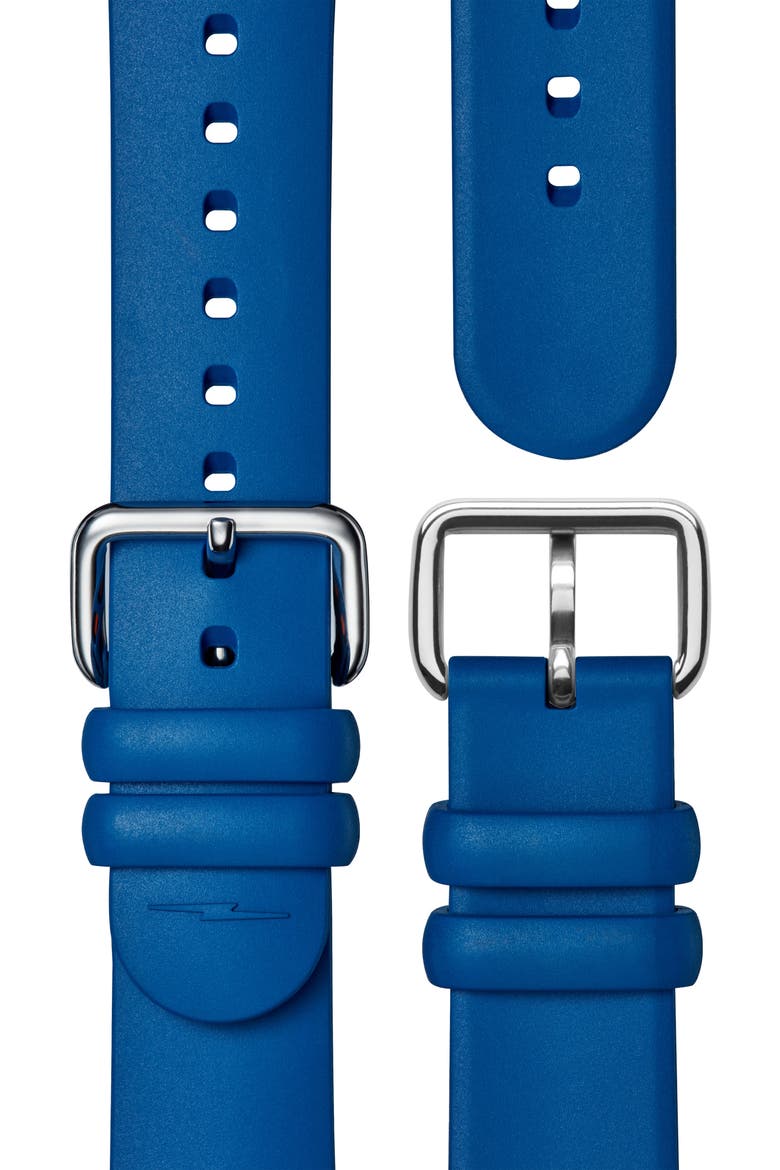 Detrola Rubber Strap Watch, 41mm, Alternate, color, DENIM BLUE