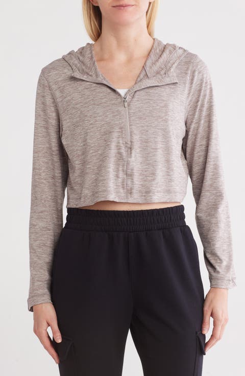Half Zip Pullover Hoodie Top