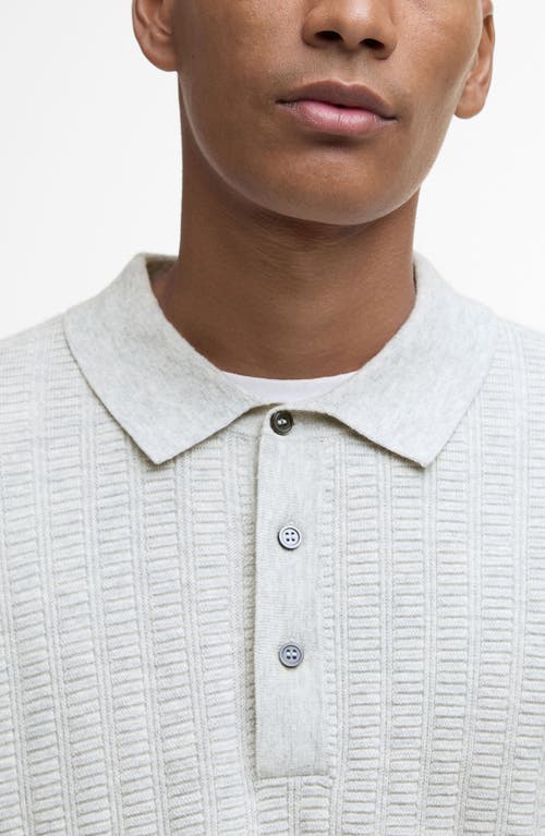 Barbour Smeaton Wool Blend Long Sleeve Polo In Gray