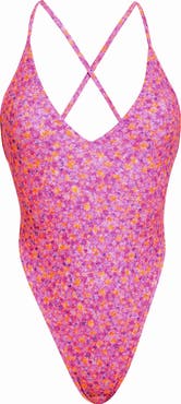 Kulani Kinis Plunge Cross Back One-Piece Swimsuit