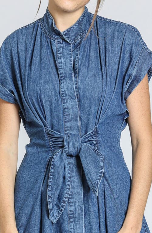 Apny Denim Shirtdress In Light Indigo