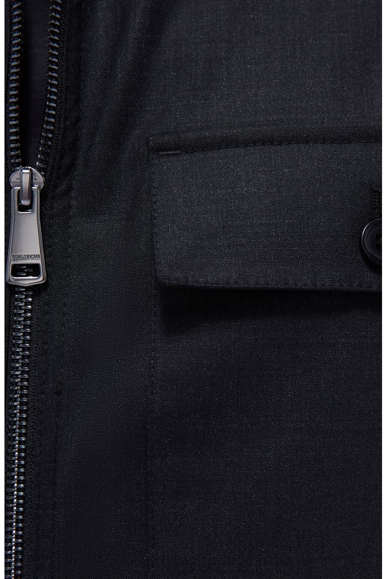 Stretch Wool Zip Shirt Jacket, Alternate, color, BLACK