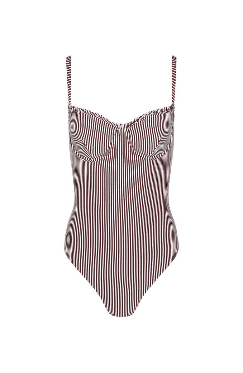 Onia Marilyn One-Piece, Alternate, color, Dark Cherry/White