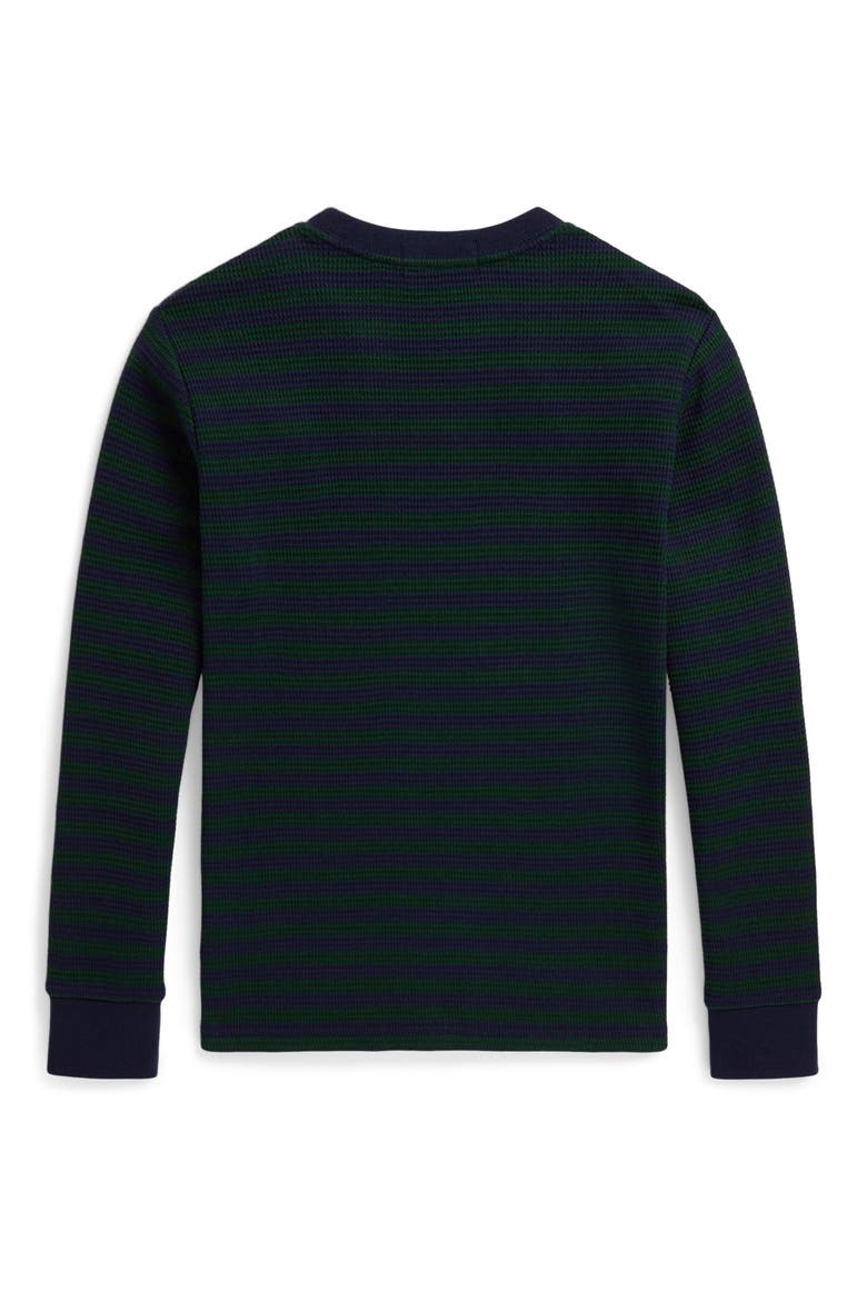 Kids' Waffle Knit Long Sleeve Shirt, Alternate, color, MOSS AGATE/ REFINED NAVY