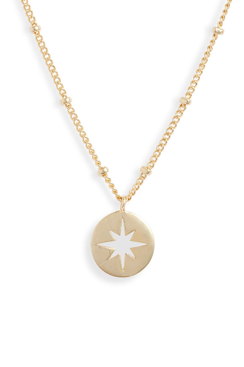 Starburst Disc Pendant Necklace, Main, color, GOLD