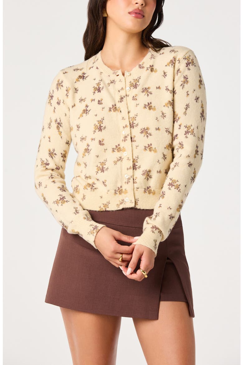 Mary Floral Cardigan, Main, color, YELLOW FLORAL