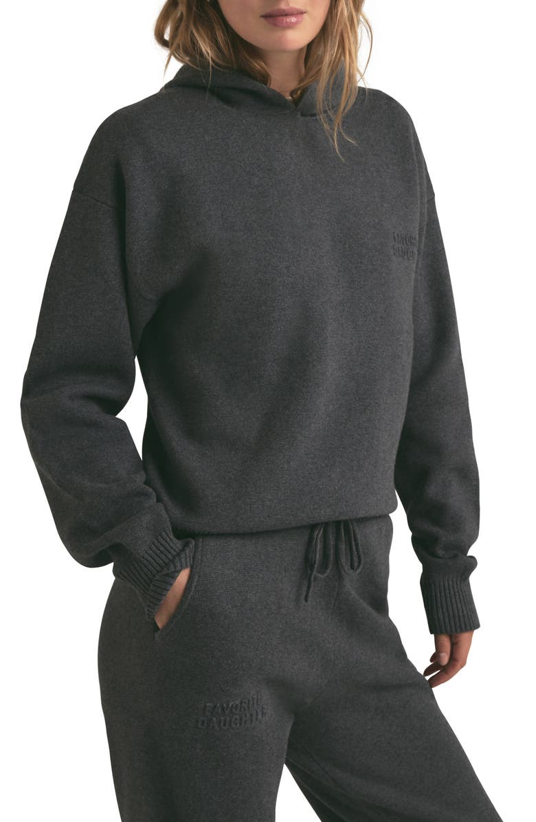 Favorite Daughter Fatigue Sisters Cotton & Cashmere Hoodie, Main, color, Grey