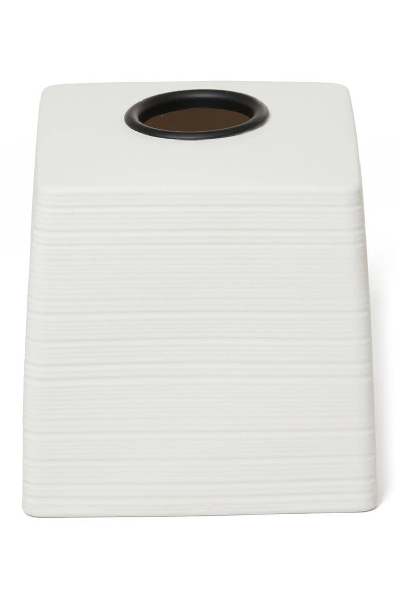 Dubai Black Trim Tissue Box Cover, Main, color, WHITE