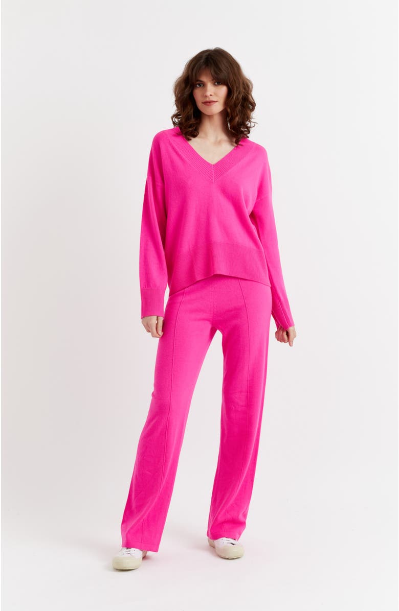 Chinti 
Parker V Neck Wool Cashmere Slouchy Lightweight Sweater, Alternate, color, Pink