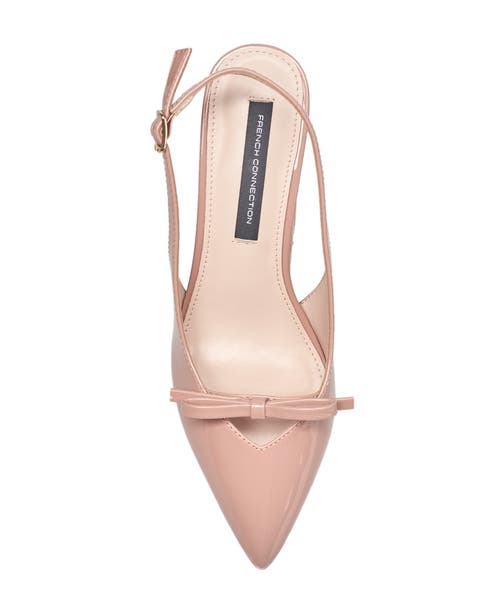 French Connection Quinny Slingback Kitten Heel In Nude Patent