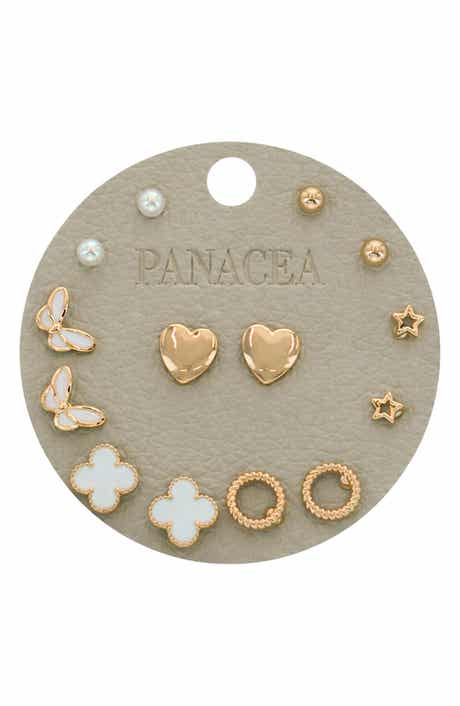 Panacea Set of 7 Assorted Stud Earrings