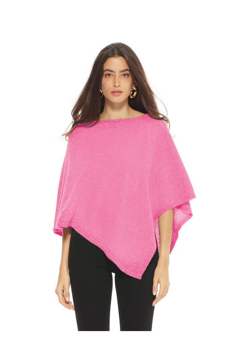 Pure Cashmere Capelet Poncho, Main, color, Fuchsia