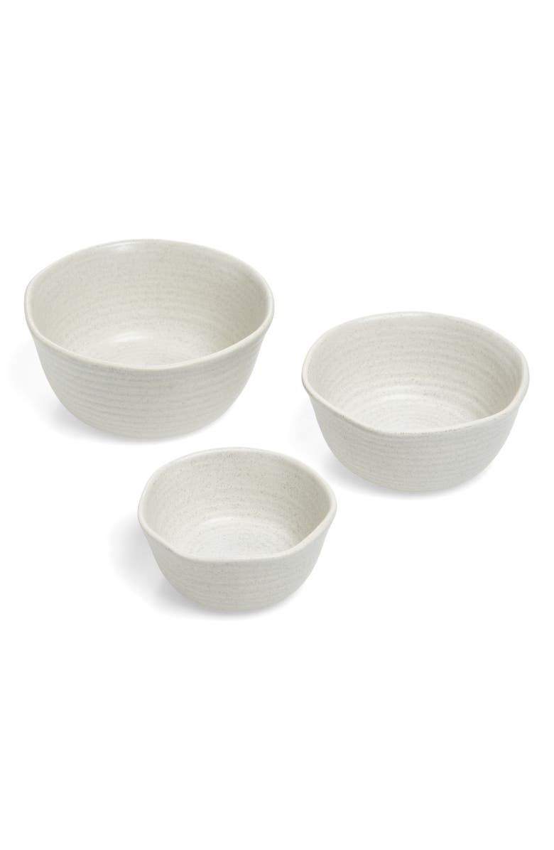 NEXT Kya Set of 3 Dip & Nibble Stoneware Bowls, Main, color, Natural