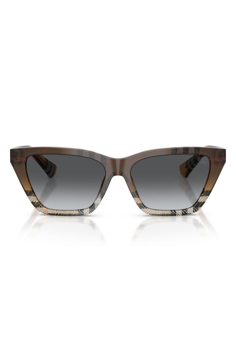 Burberry 54mm Polarized Cat Eye Sunglasses, Main, color, Check Sand Gradient / Polar