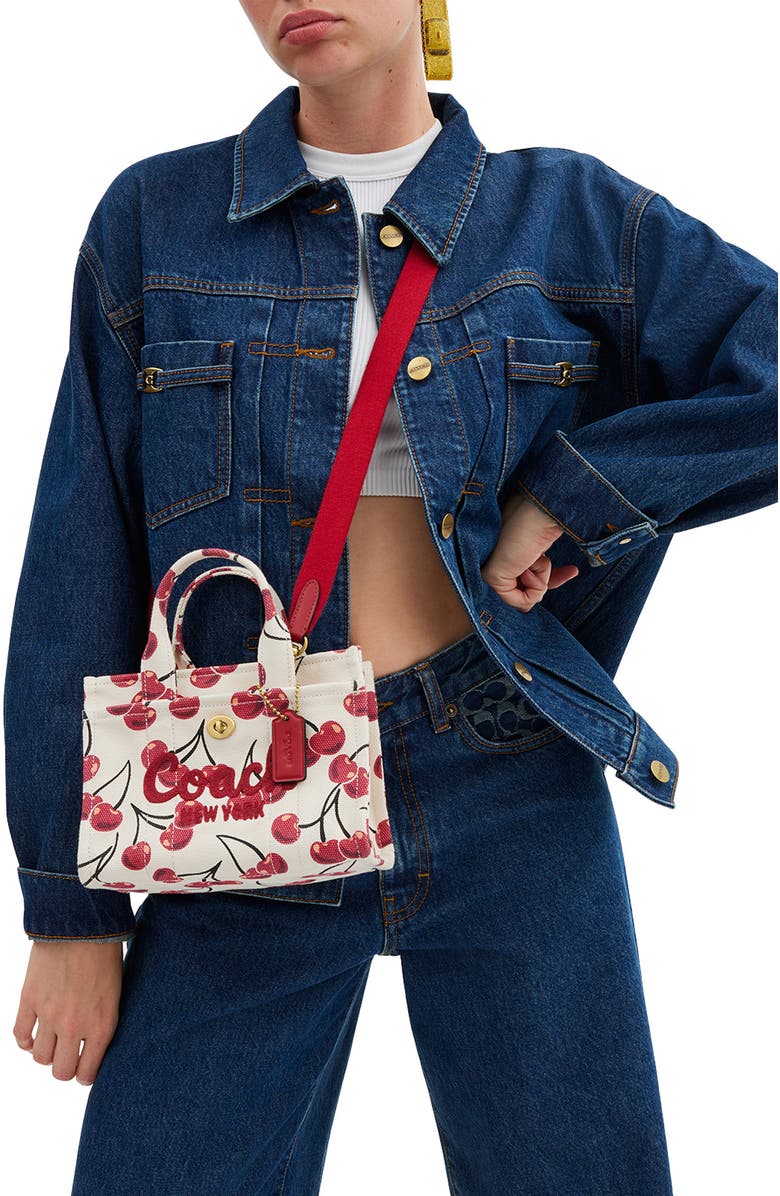 COACH Cargo Tote Bag 20 With Cherry Print, Alternate, color,