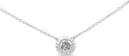 Haus of Brilliance 10K White Gold 1/4 Cttw Bezel-Set Diamond Solitaire Floral Pendant 18" Necklace