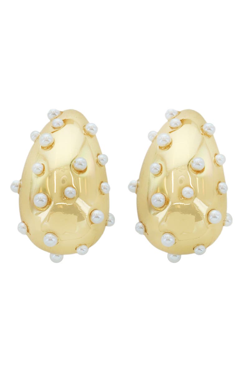 Panacea Faux Pearl Teardrop Earrings, Main, color, 