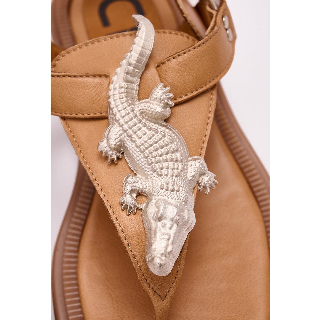 A Sleeping Crocodile Sandal, Alternate, color, Tan