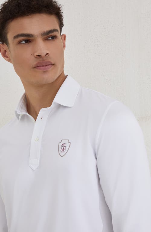 Brunello Cucinelli Long-sleeve Polo Shirt In White
