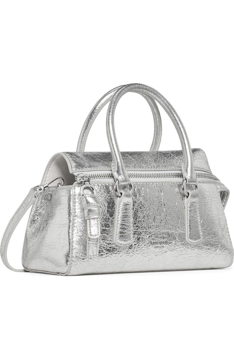Kate Spade New York bond crinkle leather mini handbag, Alternate, color, Silver