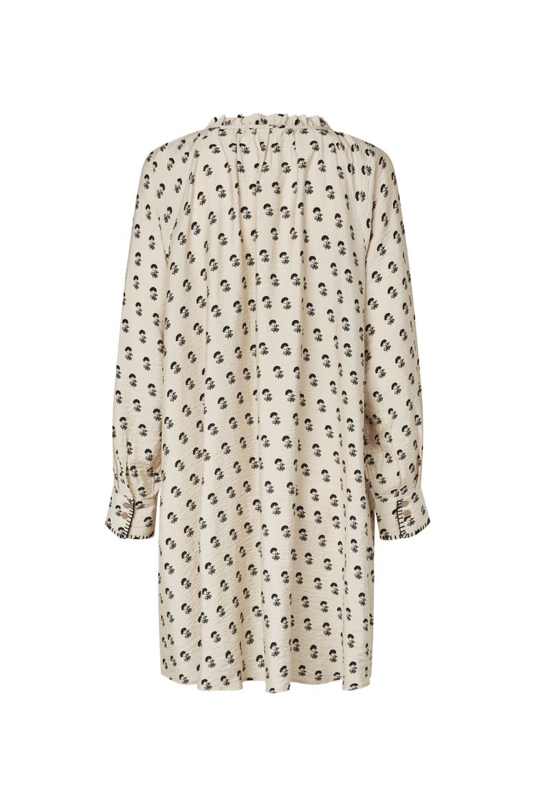 Gathered Tie-Neck Tunic Dress, Alternate, color, Olivine