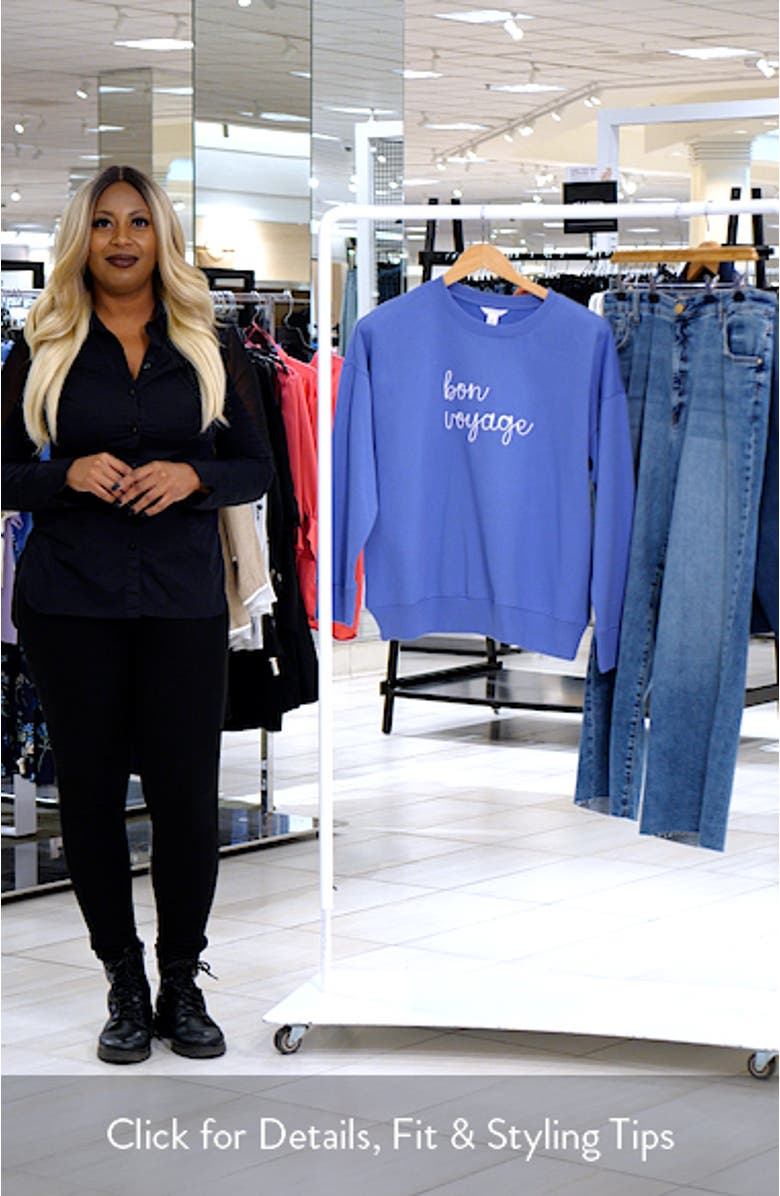 Bon Voyage Embroidered Fleece Sweatshirt, sales video thumbnail