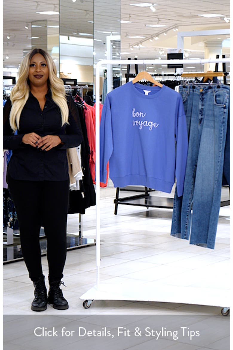 Bon Voyage Embroidered Fleece Sweatshirt video