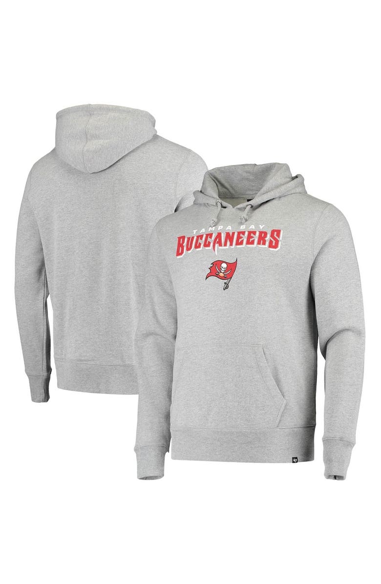'47 Men's '47 Heathered Gray Tampa Bay Buccaneers Pregame Headline Pullover Hoodie, Main, color, 