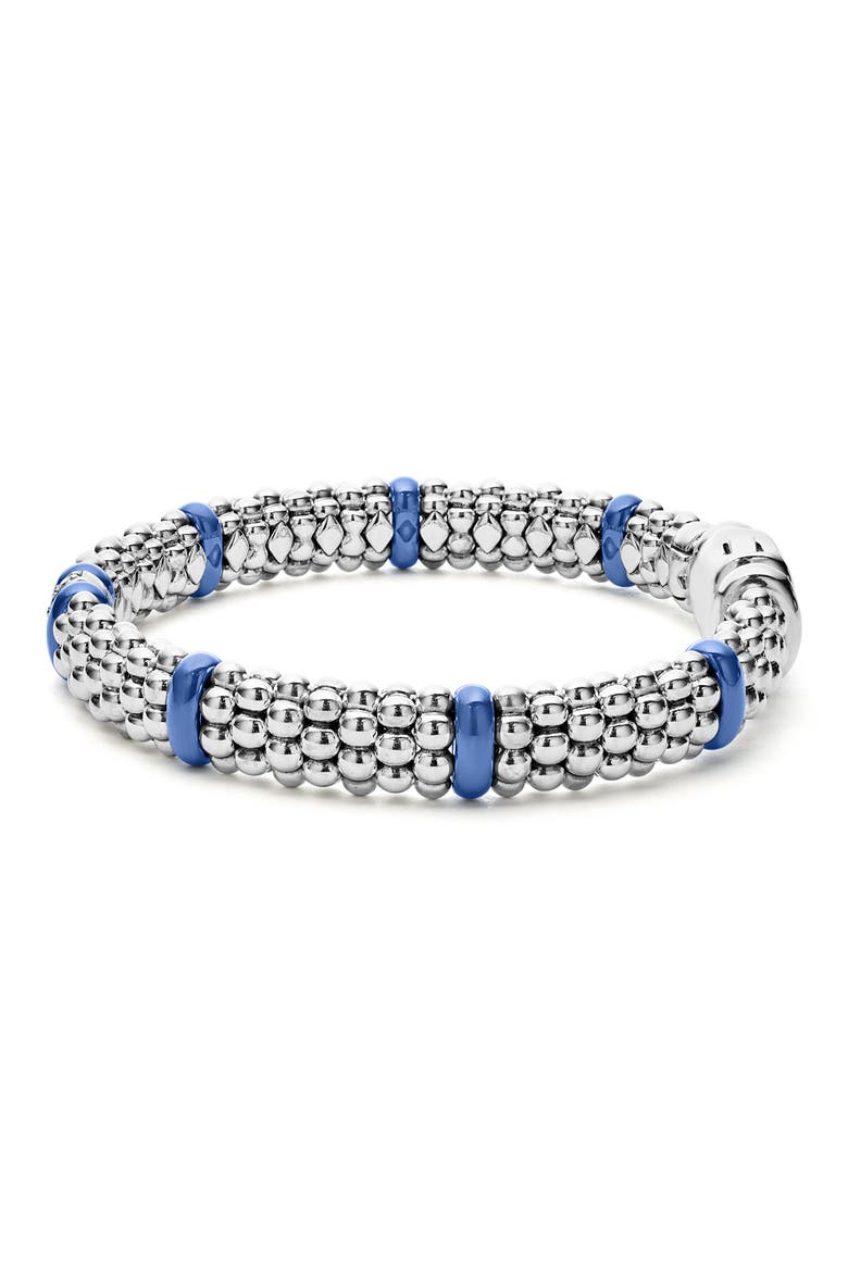 Blue Caviar Ceramic Station Rope Bracelet, Alternate, color, STERLING SILVER