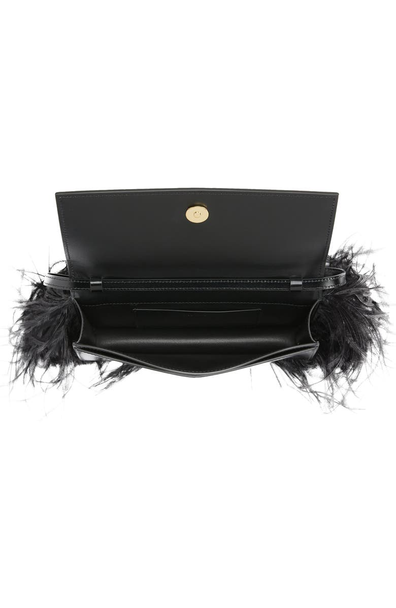Jil Sander Feather Trim Clutch, Alternate, color,