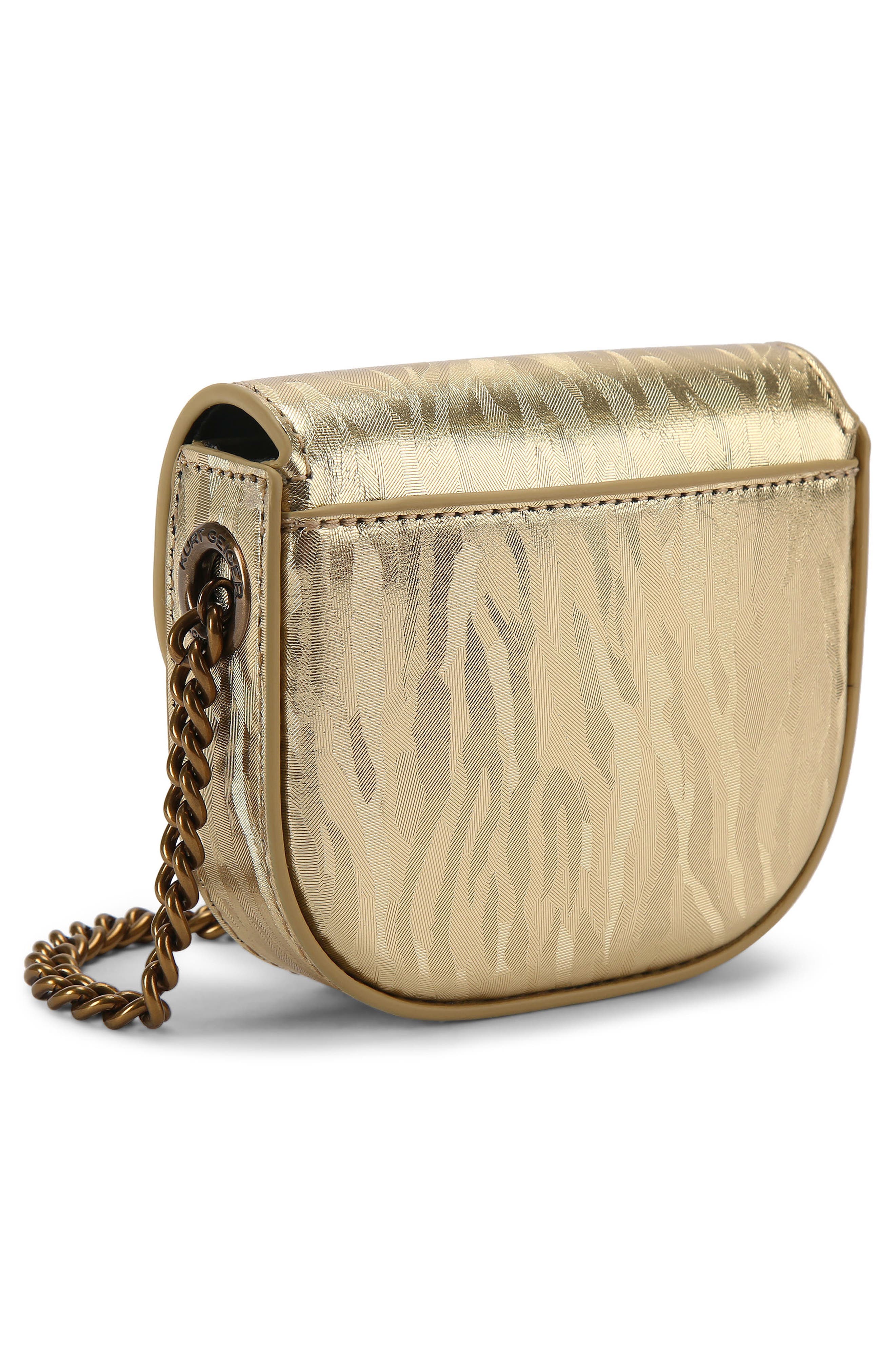 Kurt Geiger London Micro Chelsea Leather Saddle Bag, Alternate, color, 