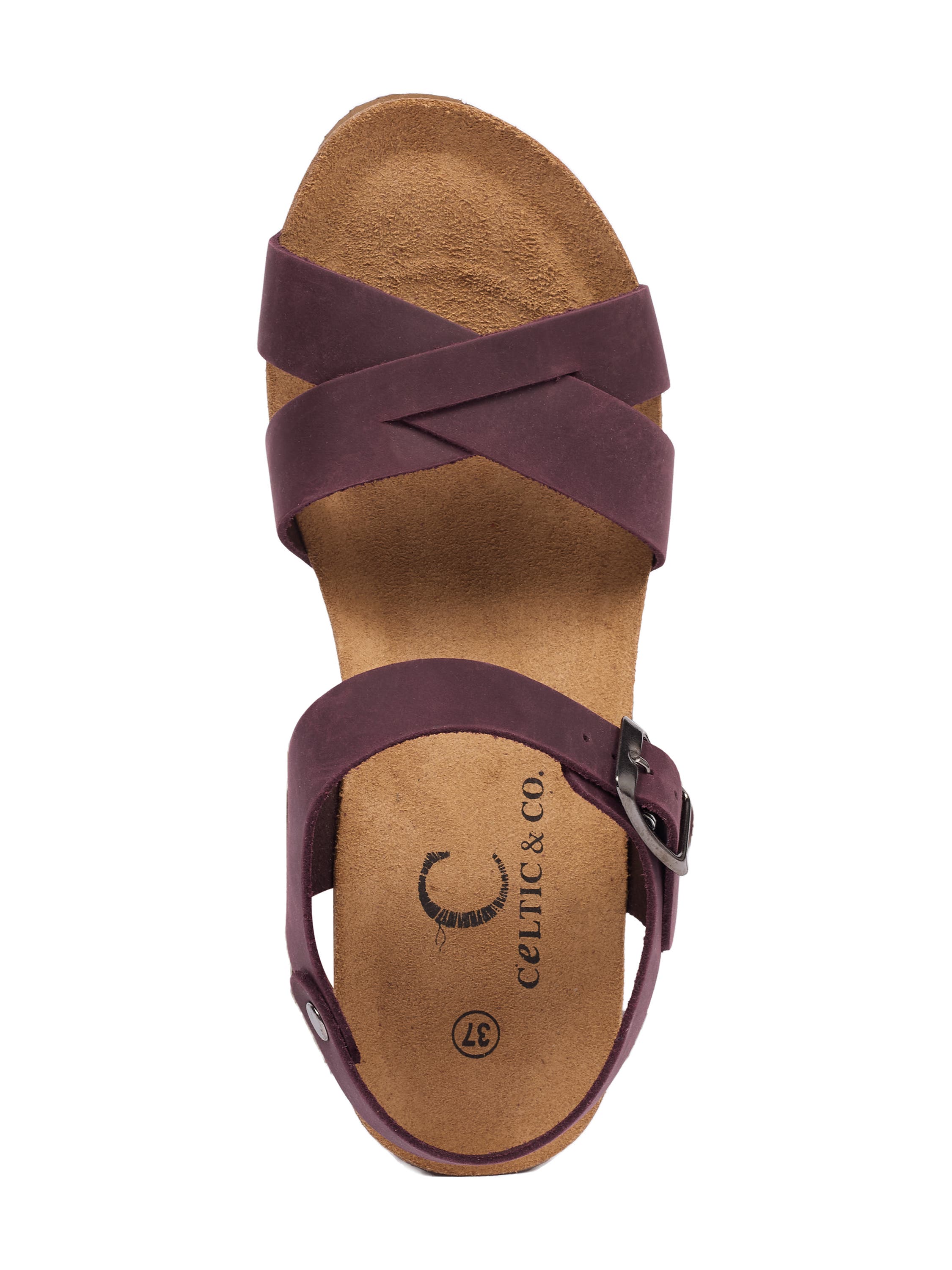 Crossover Wedge Sandal, Alternate, color, DAMSON