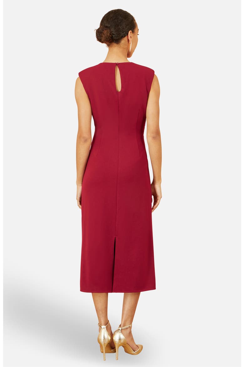 Buckle Detail Ruched Dress, Alternate, color, Burgundy