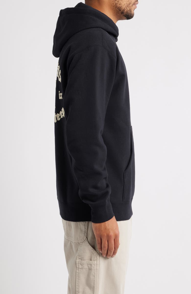 DARK SEAS Lance Embroidered Heavyweight Fleece Hoodie, Alternate, color, Black