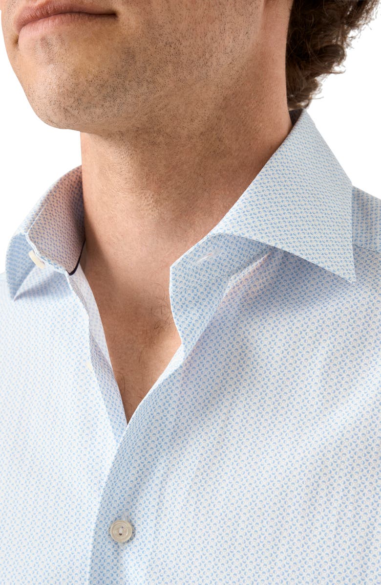 Eton Slim Fit Micro Geometric Dot Cotton Dress Shirt, Alternate, color, Light/ Pastel Blue