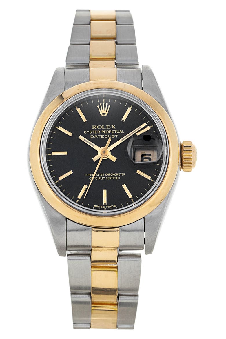 Rolex Preowned 2005 Datejust Lady 79163 Bracelet Watch, 26mm, Main, color, BLACK