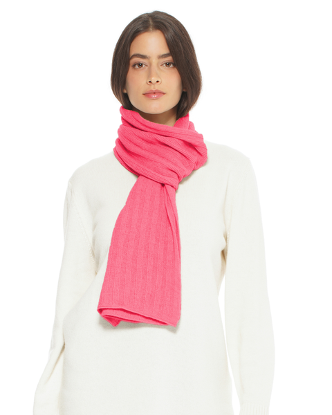 Pure Cashmere Plush-Ribbed Scarf