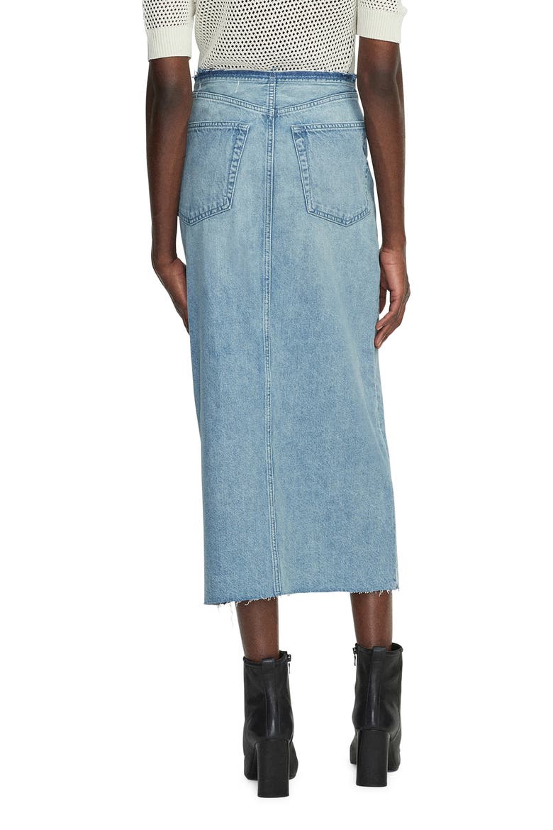 Clara Raw Edge Cotton Denim Skirt, Alternate, color, ERIN