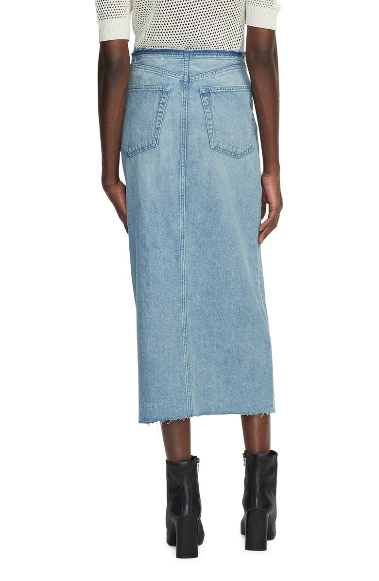 rag & bone Clara Raw Edge Cotton Denim Skirt, Alternate, color,