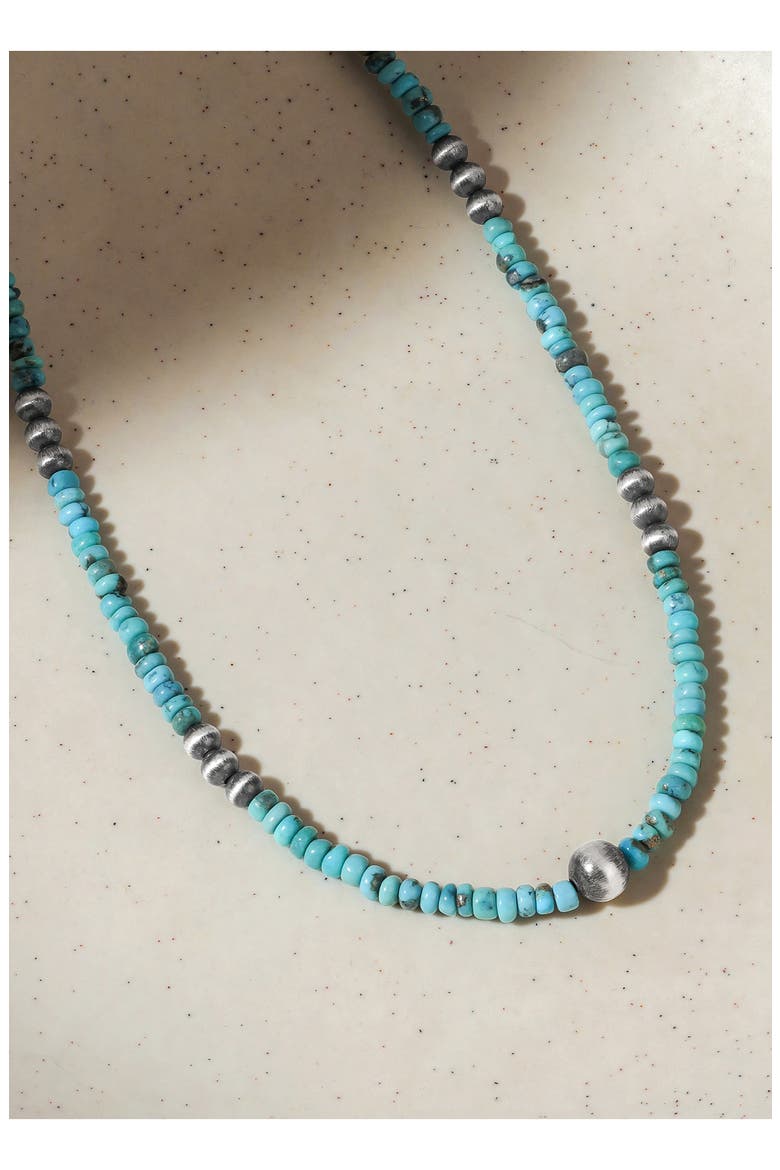 Rondelle Turquoise Bead Necklace, Alternate, color, BLUE