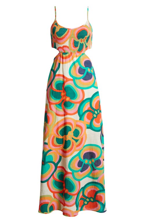 Billabong X Mami Wata True Desire Cutout Cotton Maxi Dress In Multi