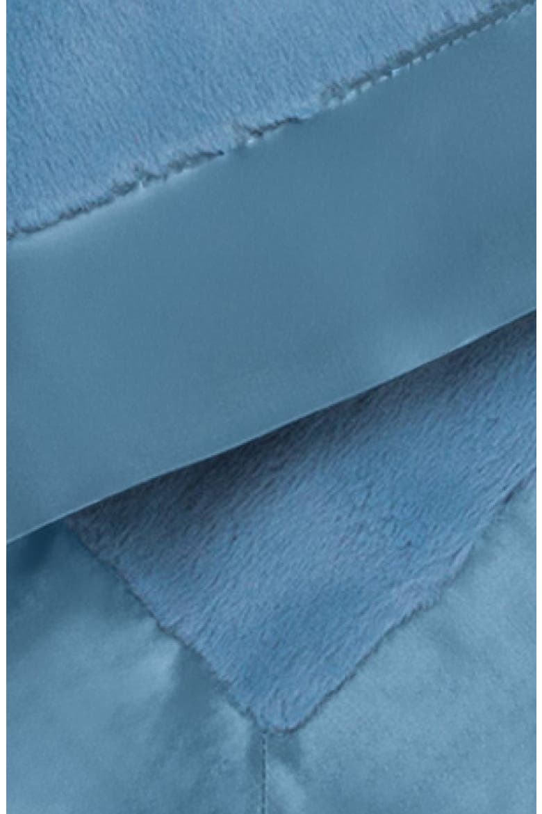 Luxe Faux Fur Blankie, Alternate, color, CORNFLOWER