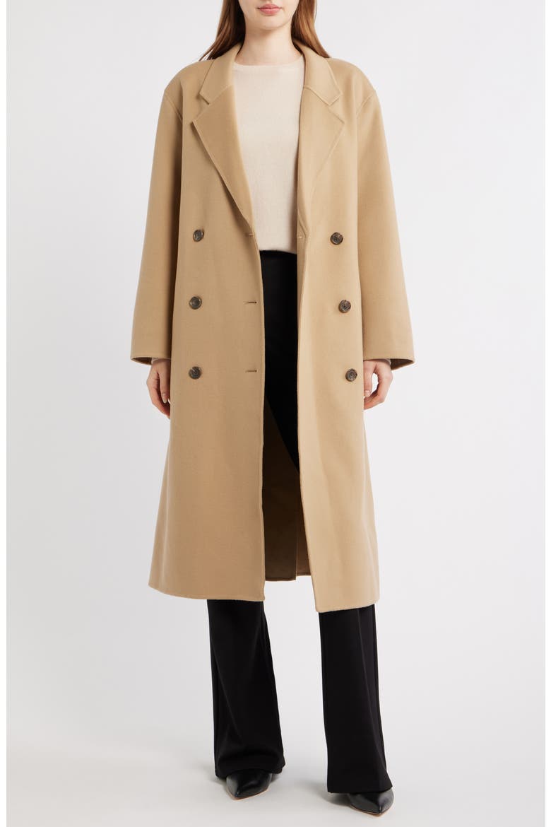 Double Breasted Longline Trench Coat, Alternate, color, NEW CAMEL