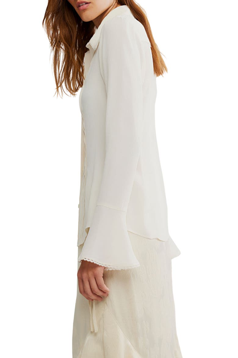 Melrose Bell Sleeve Button-Up Shirt, Alternate, color, WHISPER WHITE