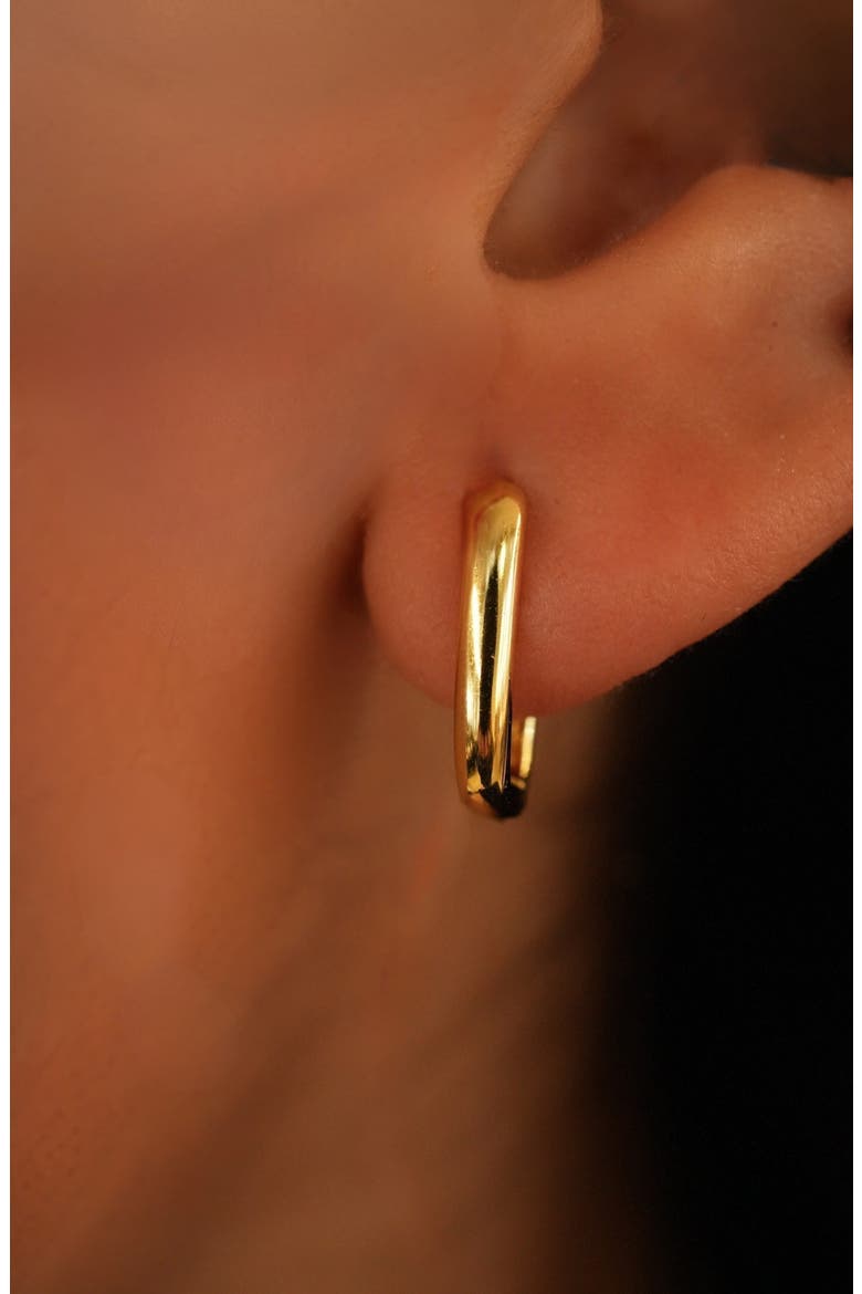 Oblong Hoop Earrings, Alternate, color, GOLD